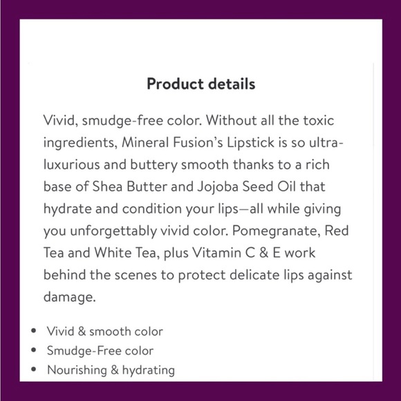 NEW Mineral Fusion Natural Lipstick, NO artificial colors or ingredients,Pink 💄 - Picture 5 of 11